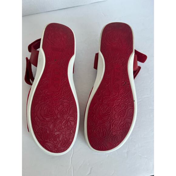 TRAQ by Alegria Qali Red Adjustable Straps Smart Walking Comfort Sandals Sz 10.5 - Picture 6 of 10